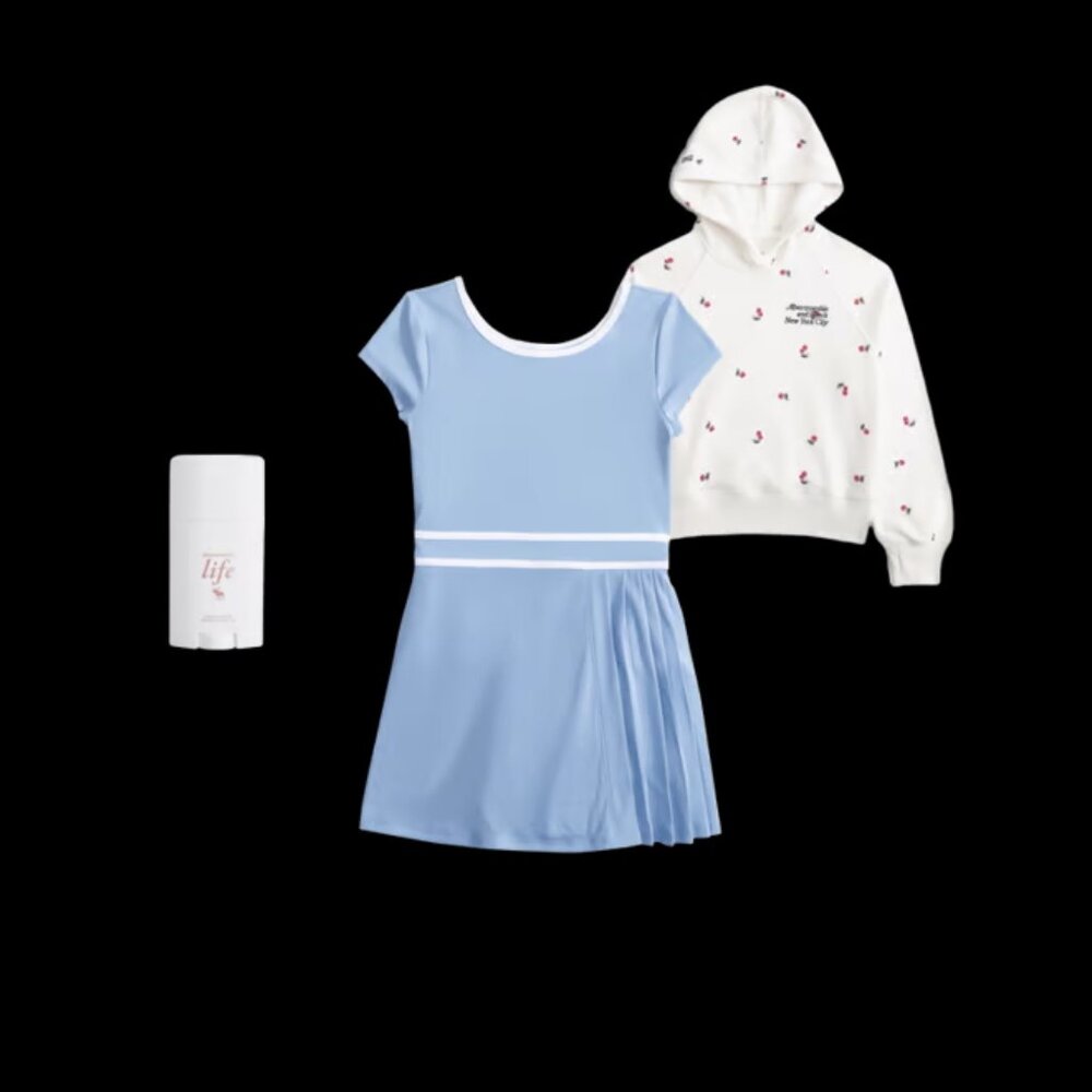 Like New Abercrombie Girls ypb short-sleeve pleated mini dress Sz 15/16 - Picture 3 of 4
